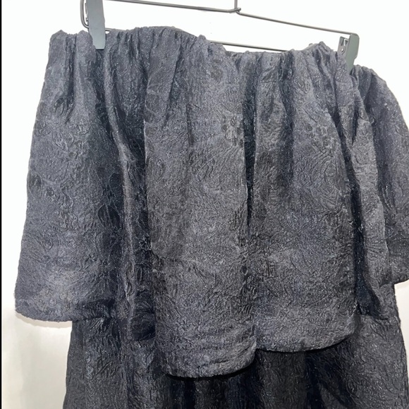 ULLA JOHNSON Oui dress black floral jacquard strapless mini size 10 boho NWT - Picture 6 of 13